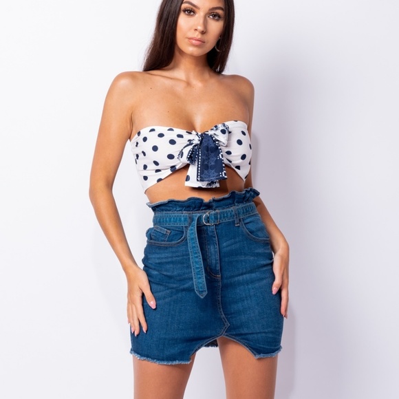 Denim Distressed Mini Skirt FINAL PRICE - Picture 4 of 8